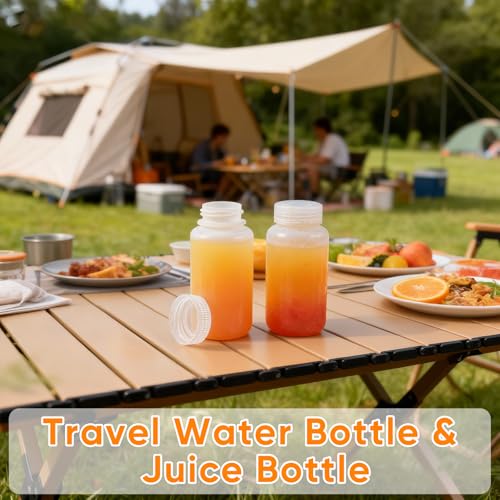 8 oz Plastic Bottles with Lids (Translucent / 8 oz)