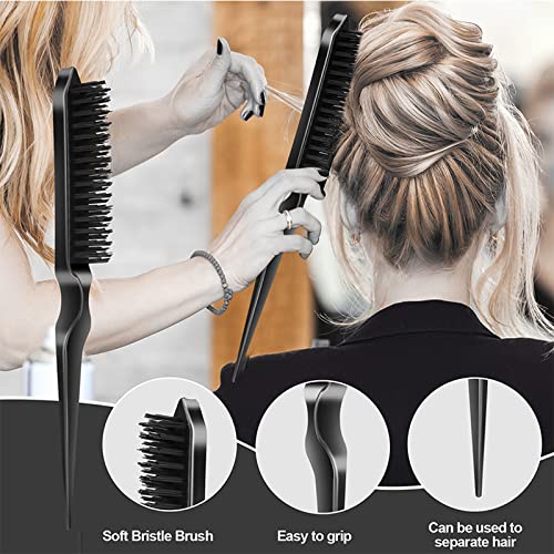 3Pcs Slick Back Hair Brush (Black)