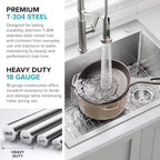 Fairlane 25 in Drop In Single Bowl Stainless Steel Kitchen Sink (25 Inch / Single Bowl Utility — Drop In)
