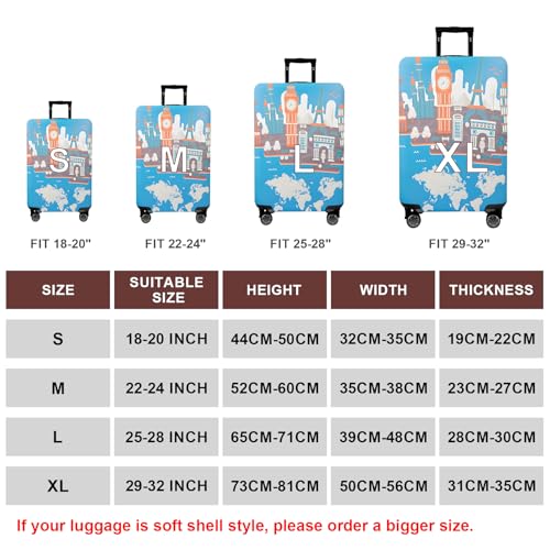Travel Luggage Cover Suitcase Cover Protector Skins 18 (Eiffel Tower / XL (for 29--32 inch luggage))