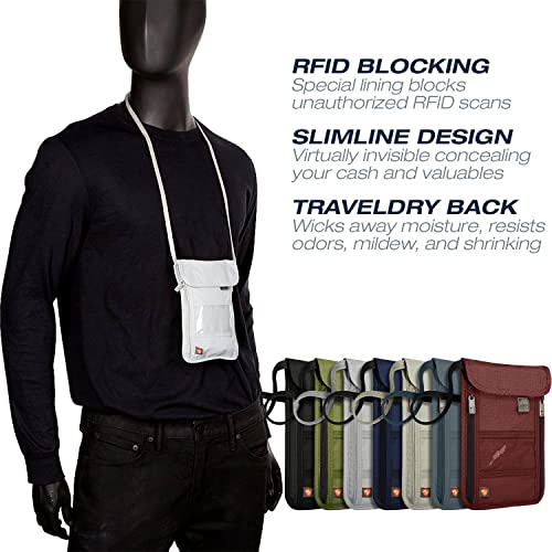 RFID Blocking Stash Neck Wallet (Taupe)