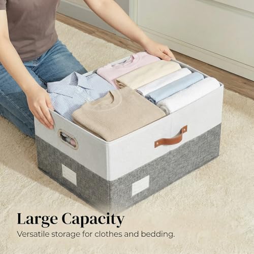 Storage Bins with Lids [3 (Grey & White / XL(3-Pack))