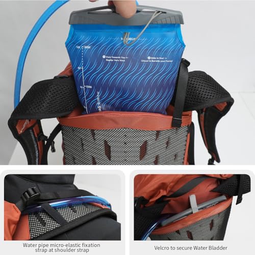 Hiking Hydration Backpack with 2L (Orange-3L Water Bladder)