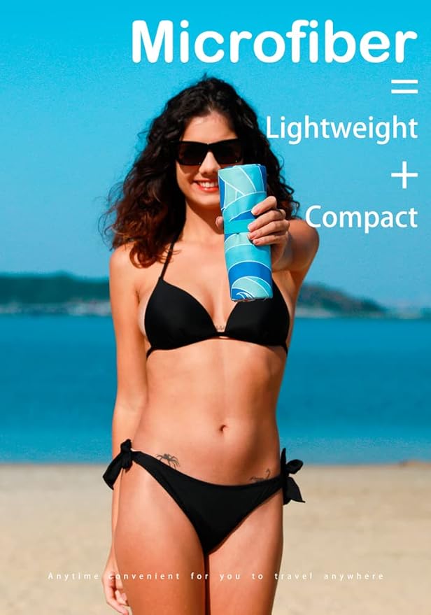 4 Pack Microfiber Lightweight Beach Towel Sand Free Quick Dry Absorbent Thin - Image 2
