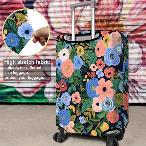 Travel Luggage Cover Suitcase Protector Fits 18 (Flower-2 / S(18-20in))