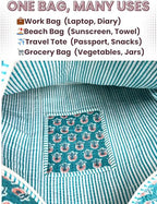 100% Cotton Quilted Tote Bag For Women (Ball Blue Purple Thorn Floral Print)