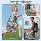 Kids Double Decker Cooler Insulated Lunch Bag Large Tote for Boys (Digital Camo)