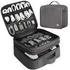 Cord Organizer Bag with Adjustable Divider (Grey / Medium)