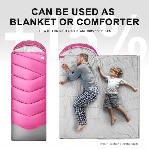 Sleeping Bags for Adults Teens (Pink-3lb)