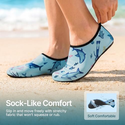 Water Shoes for Women Men Quick (7-8 Women/6-7 Men / Shark Blue)