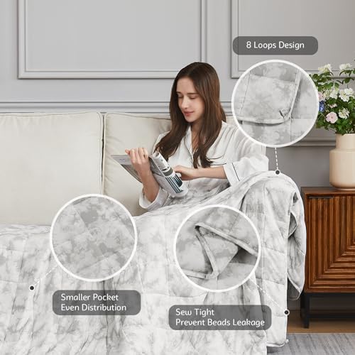 Weighted Blanket (20-grey White Tie Dye / 60" x 80" | 15lbs)