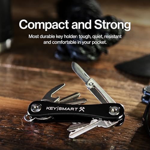 KeySmart Rugged Keychain Multitool Key Holder (Black / 2 Pack)