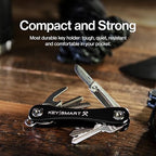 KeySmart Rugged Keychain Multitool Key Holder (Black / 2 Pack)