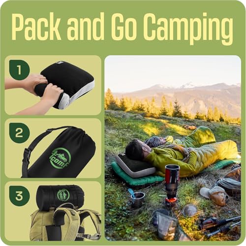 Camping Pillow (Black / Adults Height 5.5")