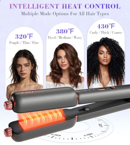 Flat Iron Hair Straightener Curler and Crimper (Black Gold)