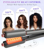 Flat Iron Hair Straightener Curler and Crimper (Black Gold)