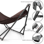 Universal Double Hammock with Stand Included for 2 Persons (1. Brown)