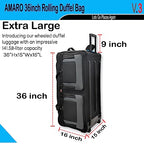36 Inch Rolling Duffle Bag with Wheels (X-Large)