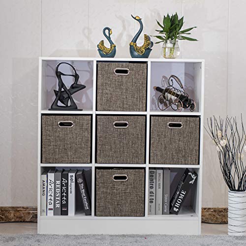 Storage Basket Bins (13×13×13/4pcs / Brown)