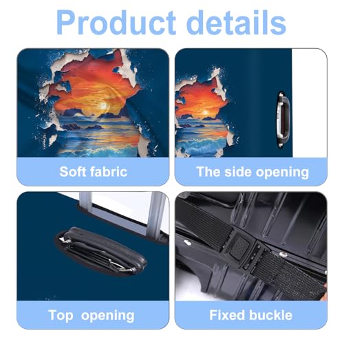 Sunset Luggage Cover Washable Suitcase Protector Anti (Sunset / M(24-26inch suitcase))