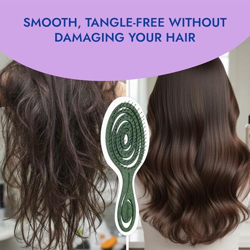 Detangling Hair Brush (Emerald Green / Regular)