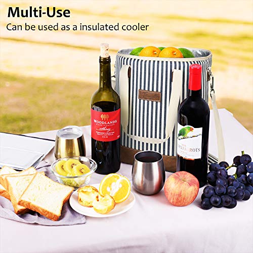 6 Bottle Wine Cooler Bag (Blue Stripe)