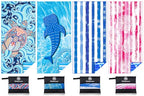 Microfiber Beach Towel (4 Pack Turtle Whale World Peank Dream / 32x71 inch)