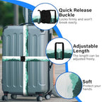 Luggage Straps for Suitcases (Green White)