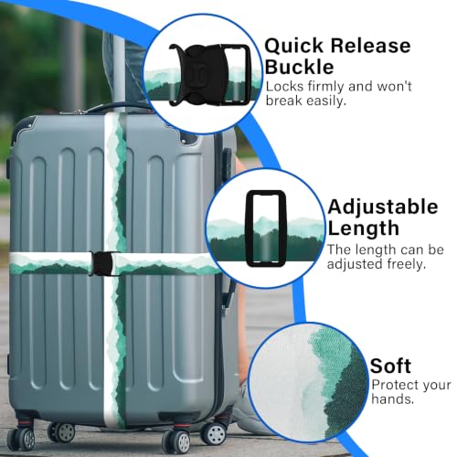 Luggage Straps for Suitcases (Green White)