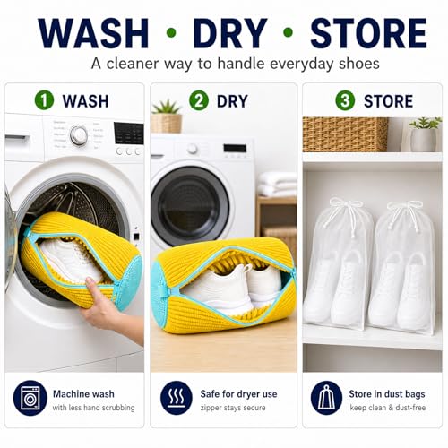 Shoe Washing Machine Bag (Yellow Shoe Washer Bag)