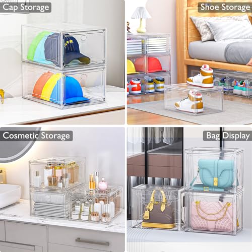 Large Thick Clear Shoe Organizer (White / 9 pcs)