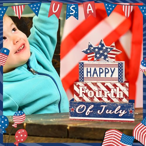 Tiered Tray Decor Set (Happy 4th of July)