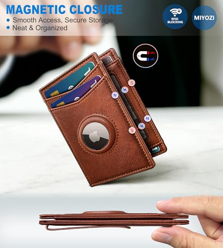 Airtag Wallet for Men (Brick Brown065)
