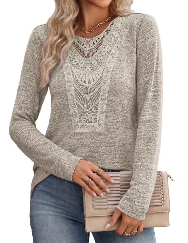 Business Casual Outfits for Women Plus Size Clothes Pullover Sweaters 3XL (3X-Large / All Khaki)