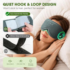 Bamboo Cotton Large Sleep Mask with Bluetooth Wireless Headphones (Dark Black)