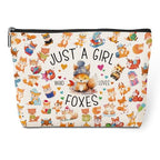 A Girl Loves Foxes Fox Gifts Fox Stuff Foxes Decor Cosmetic Bag Nurse Appreciation Graduation Christmas Birthday Gift Makeup Bag Funny Friendship Gifts for Women Best Friend Mom Teen Girls Sister (Girl Foxes 1133)