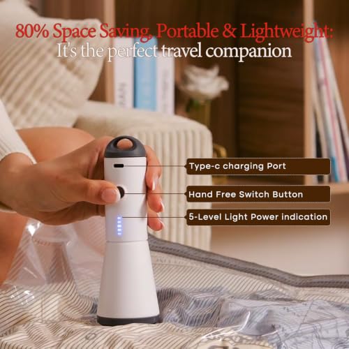 Travel Vacuum Bags with Rechargeable Pump (15 Combo Travel Size)