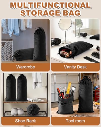 4 Pcs Single Shoe Bags for Travel (Black Beauty / 17.3"x8.6")