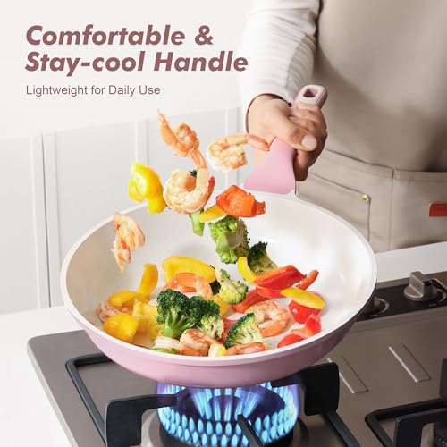 Nonstick Ceramic Frying Pan 9.5 (9.5 Inch / Sakura Pink)