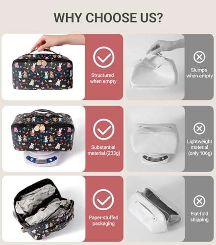 Travel Makeup Bag for Women (Bunny Bear)