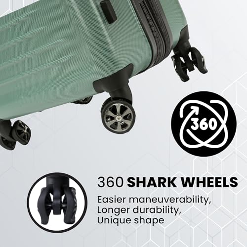 Rails Expandable Hardside Upright Suitcase with 360° Spinner Wheels (Sage / Medium Checked)