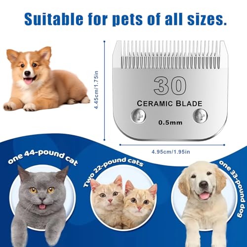 30# Detachable Pet Dog Grooming Clipper Ceramic Blade (Silvery-4)