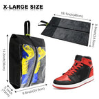 Black Transparent Shoe Bags 4 Pack for Travel with Handle as Packing Organizers for Suitcase and Luggage (Black-Transparent)