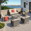Patio Furniture Set (6 PCS Loveseat Chair Set / Beige Tan)