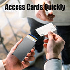 Slim Minimalist Wallet RFID Credit Card Holder for Men (small / Metallic Grey)