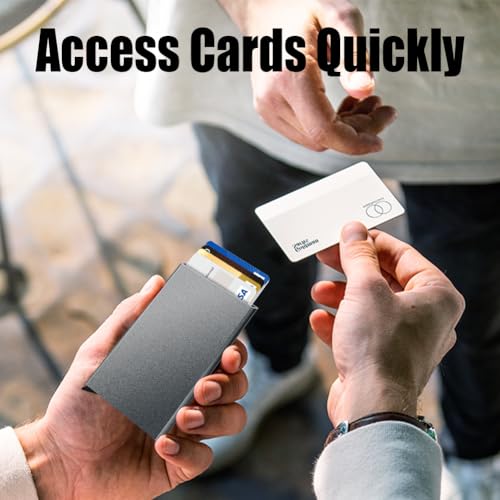 Slim Minimalist Wallet RFID Credit Card Holder for Men (small / Metallic Grey)