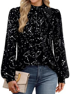 Fall Clothes for Women 2026 Winter Clothing Blouses Dressy Casual Womens Tops for Teachers Fall Outfits for Women Halloween Shirts Black Star Print L (04 - Black Star Print / Large)