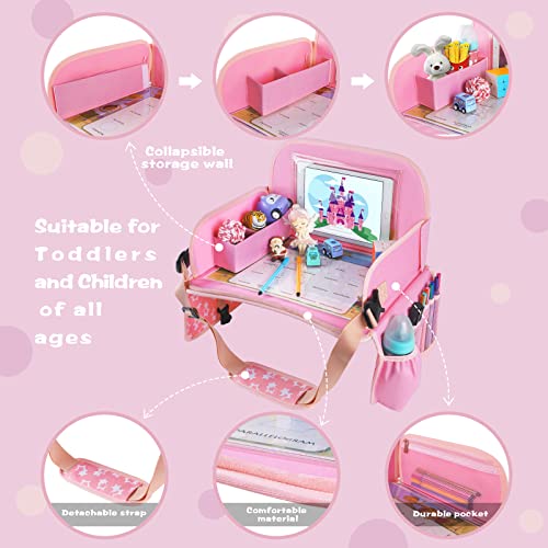 Kids Travel Tray for Toddler Car Seat (Ariel PinkStar)