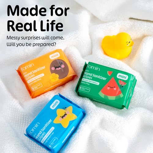 Mini Hand Sanitizer Wipes Travel Size 8 Pack (08 Pack Variety Pack)
