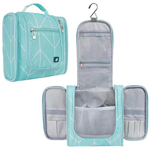 Toiletry Bag Travel Bag for Women Men (Standard (9x4x9) / Teal Chevron)